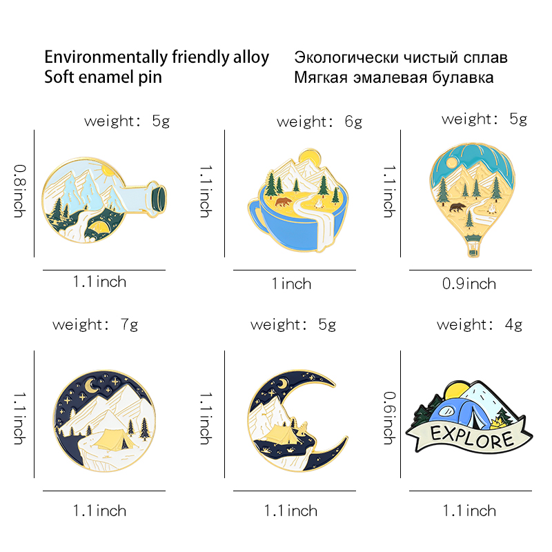 Camping Adventure Enamel Pins  - Outdoor Adventure Friends recension och pris