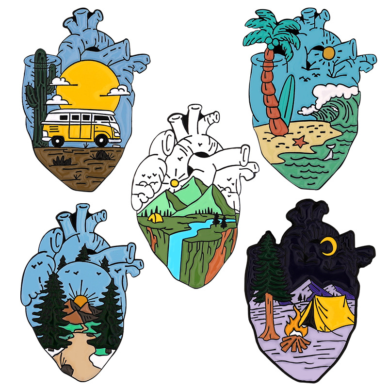 Adventure Heart Enamel Pins De - Outdoor Adventure Friends recension och pris